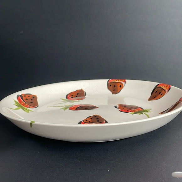 Strawberry Fondue 101 Tabletops Unlimited Serving 13” Serving Platter Bowl 2 PC - Picture 5 of 7